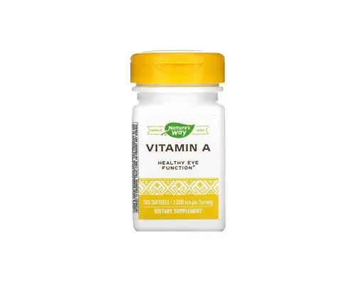 Витамин Nature's Way Витамин А, 3000 мкг, Vitamin A, 100 желатиновых капсул (NWY-40110)