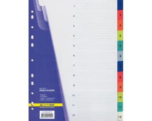 Роздільник сторінок Buromax numeric, 12 dividers (BM.3212)