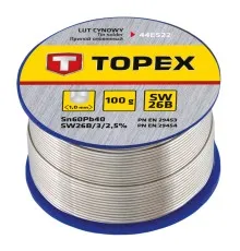 Припій для пайки Topex олов'яний 60%Sn, дрiт 1.0 мм,100 г (44E522)