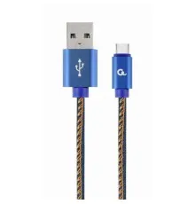 Дата кабель USB 2.0 AM to Type-C 1.0m corner Cablexpert (CC-USB2J-AMCML-1M-BL)