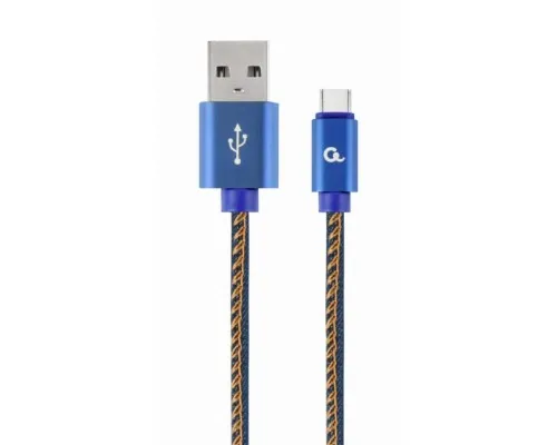 Дата кабель USB 2.0 AM to Type-C 1.0m corner Cablexpert (CC-USB2J-AMCML-1M-BL)