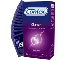 Презервативи Contex Classic латексні з силіконовою змазкою (класичні) 12 шт. (5060040302552)