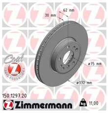 Гальмівний диск ZIMMERMANN 150.1297.20