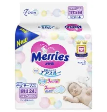 Підгузки Merries для новонароджених Merries NB 0-5 кг 24 шт (555015)