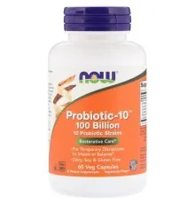 Пробіотики Now Foods Пробіотики Для Травлення, Probiotic-10, 100 Billion, 60 веге (NOW-02904)