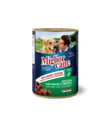 Консерви для собак Migliorcane зі шматочками яловичини та овочами 405 г (8007520011211)