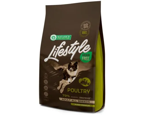 Сухий корм для собак Natures Protection Lifestyle Grain Free Poultry Adult All Breeds 1.5 кг (NPLS45675)