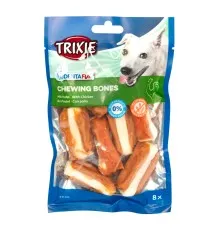 Ласощі для собак Trixie Кістка для чищення зубів з куркою Denta Fun 5 см 120 г (4011905313405)