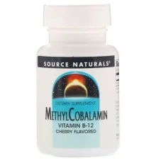 Витамин Source Naturals Метилкобаламин, Витамин В12, 5 мг, Вкус Вишни, MethylCobalamin Vit (SN1328)