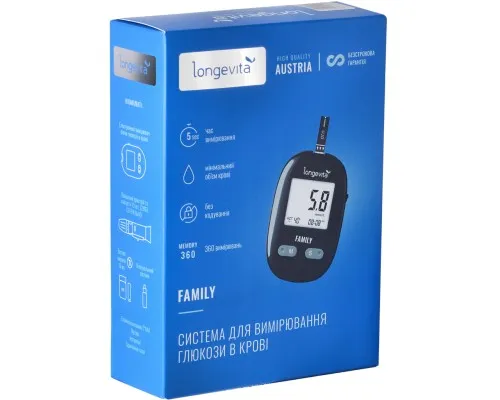 Глюкометр Longevita Family Система для измерения глюкозы в крови (6806076)