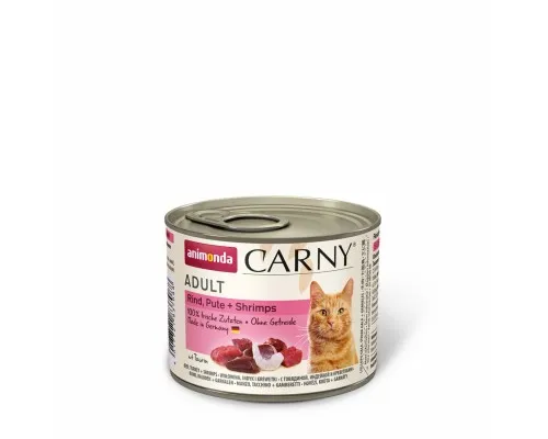 Консервы для кошек Animonda Carny Adult Beef, Turkey + Shrimps 200 г (4017721837088)