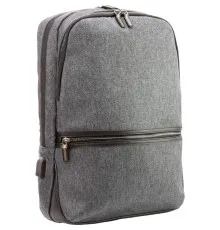 Рюкзак шкільний Optima 17.5" USB Techno чоловічий 0.7 кг 6-15 л Темно-сірий (O97594-01)