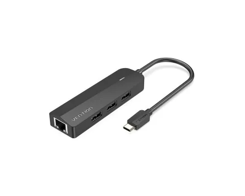 Концентратор Vention USB 3.1 Type-C to 3xUSB 2.0+MicroUSB+RJ45 100M Ethernet black (TGOBB)