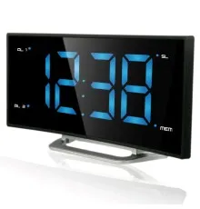 Настільний годинник Technoline WT460 Blue LED з радіо Black/Silver (DAS301824)
