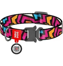 Нашийник для тварин WAUDOG Nylon з QR паспортом "Графіті" металева пряжка-фастекс XXL (4535-0021)