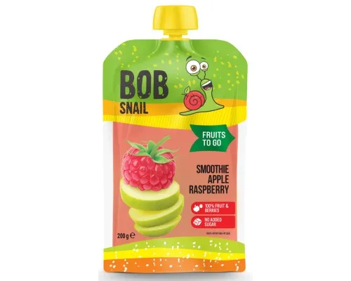 Дитяче пюре Bob Snail Смузі Яблуко-Малина пастеризоване 200 г (1740809)