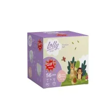 Подгузники Lolly Premium Soft размер 6 (15+ кг) Подгузники 30 шт + Подгузники-трусики 26 шт + Подарок (4820174981181)