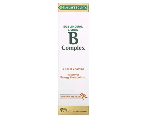 Витамин Nature's Bounty В-Комплекс, сублингвальный, B-Complex Sublingual Liquid, 59 мл (2 жидк (NRT-02871)