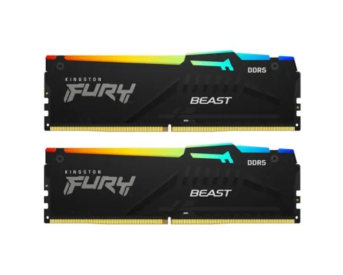 Модуль пам'яті для комп'ютера DDR5 64GB (2x32GB) 6400 MHz Beast RGB EXPO Kingston Fury (ex.HyperX) (KF564C32BBEAK2-64)