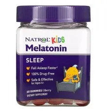 Аминокислота Natrol Мелатонин для детей от 4 лет, 1 мг, вкус ягод, Melatonin, Ages 4+, (NTL-07692)