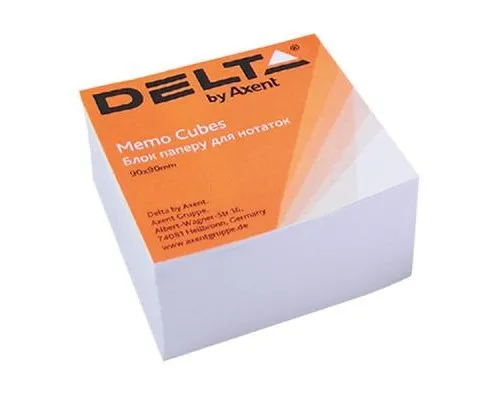 Бумага для заметок Delta by Axent білий 90Х90Х30мм, unglued (D8003)