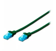 Патч-корд 3м, UTP, cat.5e, AWG 26/7, CCA, PVC, green Digitus (DK-1512-030/G)