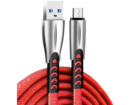 Дата кабель USB 2.0 AM to Micro 5P 1.0m zinc alloy red ColorWay (CW-CBUM011-RD)