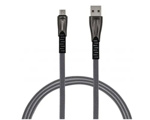 Дата кабель USB 2.0 AM to Micro 5P 1.0m black Grand-X (FM09)