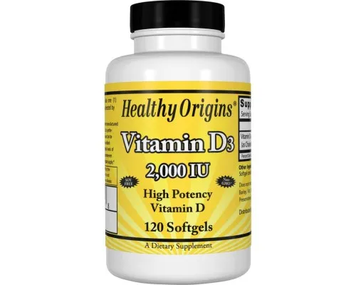 Вітамін Healthy Origins Вітамін D3, Vitamin D3 2000IU, 120 капсул (HO15374)