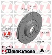 Гальмівний диск ZIMMERMANN 150.1297.52