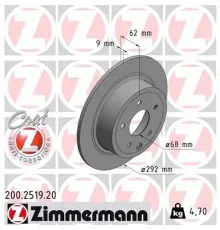 Тормозной диск ZIMMERMANN 200.2519.20