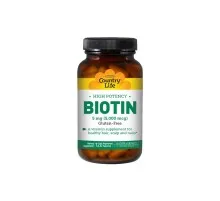 Вітамін Country Life Концентрований Біотин (В7), 5 мг, High Potency Biotin, 120 ж (CLF-06506)