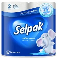 Бумажные полотенца Selpak 3 слоя 80 отрывов 2 рулона (8690530015029)