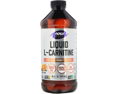 Аминокислота Now Foods L- Карнитин Жидкий с Цитрусовым Вкусом, L-Carnitine, 1000 м (NOW-00065)