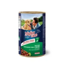 Консервы для собак Migliorcane с кусочками говядины, рисом и овощами 1250 г (8007520011518)