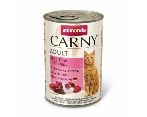 Консервы для кошек Animonda Carny Adult Beef, Turkey + Shrimps 400 г (4017721837248)