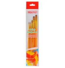 Пензлик для малювання Maxi набір 5 шт синтетичний ворс пласкі (№ 2, 3, 6, 10, 12) коротка ручка (MX60876)