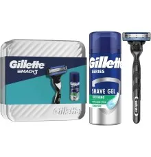 Набір косметики Gillette Бритва Mach3 з 1 змінним картриджем + Гель для гоління Series Заспокійливий 75 мл (8700216077132)