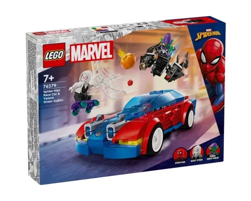 Конструктор LEGO Super Heroes Автомобіль для перегонів Людини-Павука й Зелений Гоблін з отрутою Венома 227 детале (76279)