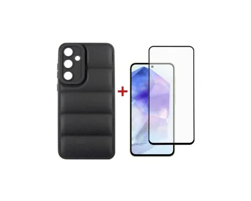 Чохол до мобільного телефона Dengos Kit for Samsung Galaxy A55 5G case + glass (Black) (DG-KM-57)