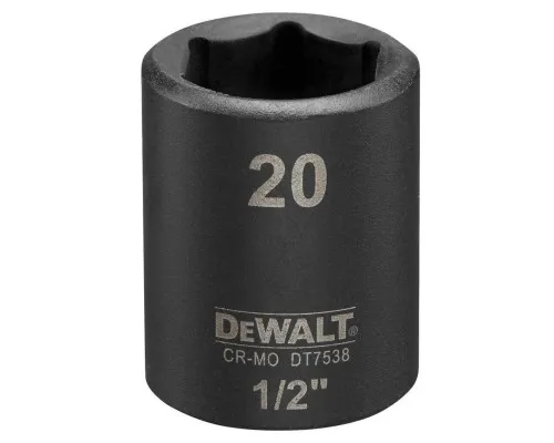 Головка торцева DeWALT ударна IMPACT 1/2" х 20 мм, шестигранна (DT7538)