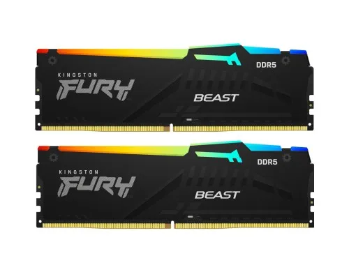 Модуль пам'яті для комп'ютера DDR5 64GB (2x32GB) 6400 MHz Beast RGB XMP Kingston Fury (ex.HyperX) (KF564C32BBAK2-64)