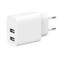 Зарядний пристрій Gembird 2 USB-A 5V/2.4A (12W) white (TA-UC-2A12-01)