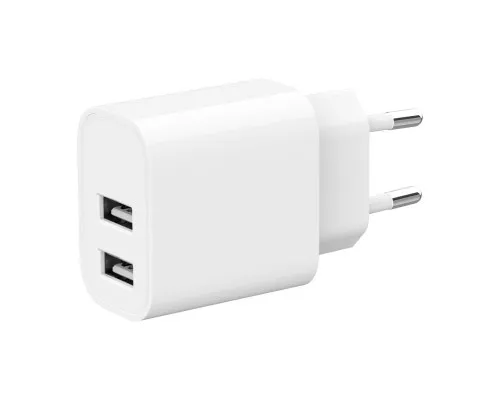 Зарядний пристрій Gembird 2 USB-A 5V/2.4A (12W) white (TA-UC-2A12-01)