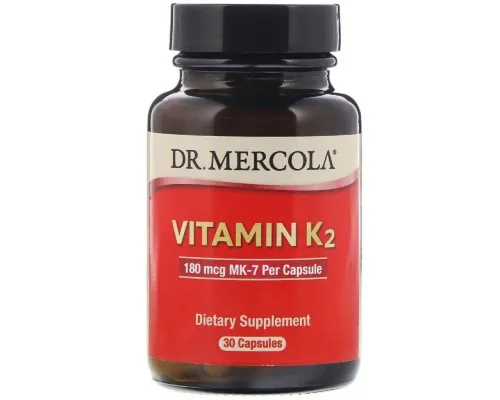 Витамин Dr. Mercola Витамин K2, 180 мкг, Vitamin K2, 30 капсул (MCL-01194)