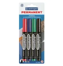 Набір маркерів Centropen Permanent 8566 2,5 мм, round tip, SET 4colors (BLister) (8566/4/BL)