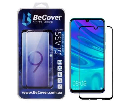 Стекло защитное BeCover Full Glue & Cover Huawei P Smart 2019 Black (703136)