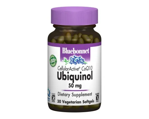 Антиоксидант Bluebonnet Nutrition Убіхінол 50мг, Cellular Active, 30 желатинових капсул (BLB0790)