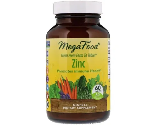 Мінерали MegaFood Цинк, Zinc, 60 таблеток (MGF-10188)