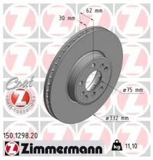 Гальмівний диск ZIMMERMANN 150.1298.20